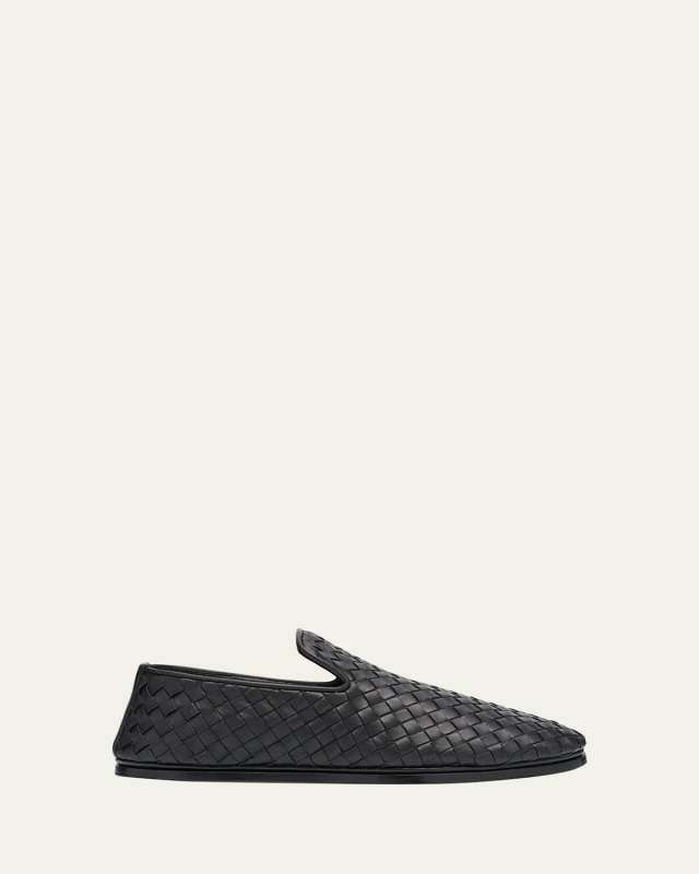 Intrecciato Woven Leather Slipper Loafers